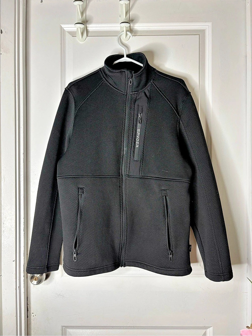 ⚡ Spyder Active Performance Full-Zip Waffle Knit Fleece Jacket